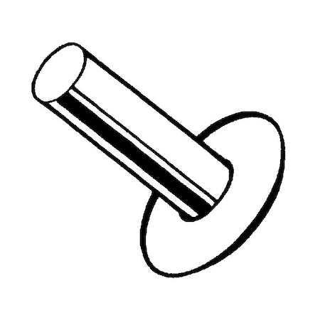 Midwest Fastener Solid Rivet, Flat Head, 1/4 in Dia., 5/8 in L, Steel Body, 10 PK 932511